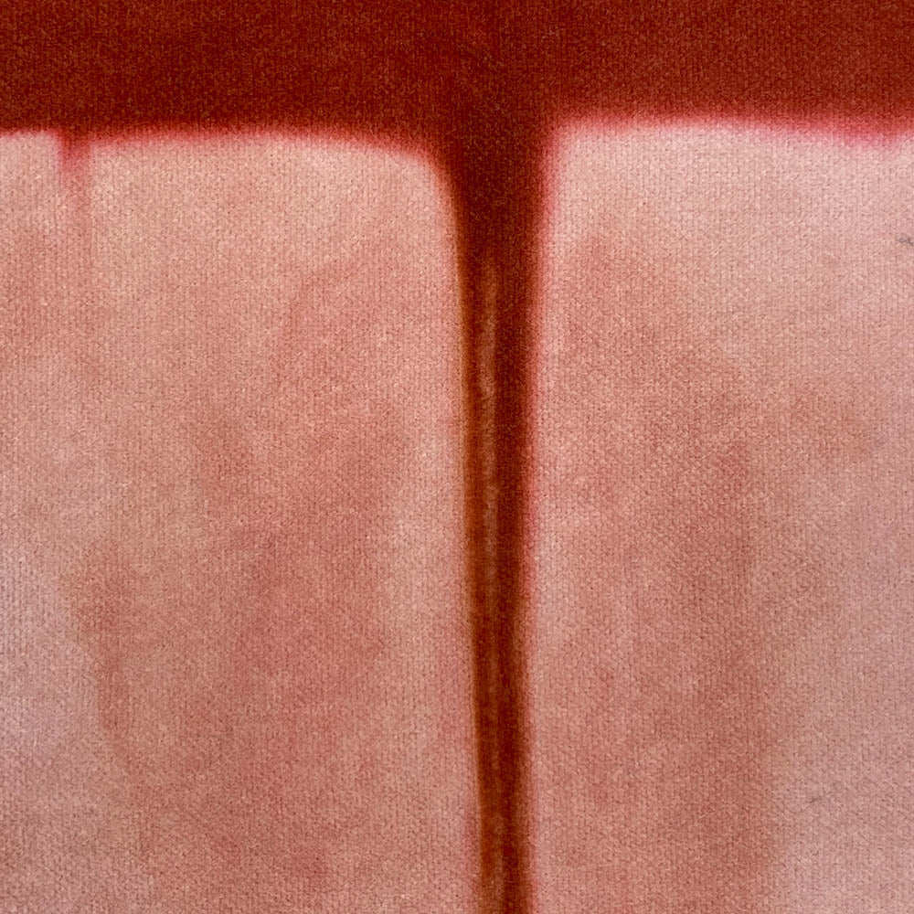 Funda cojín terciopelo algodón shibori rectángulo rosado-terracota