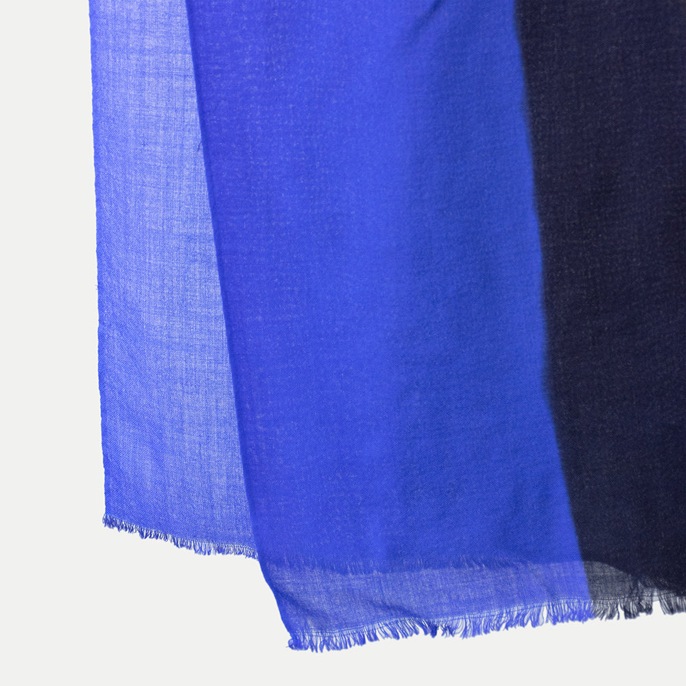 Echarpe lana shibori rayas azulino