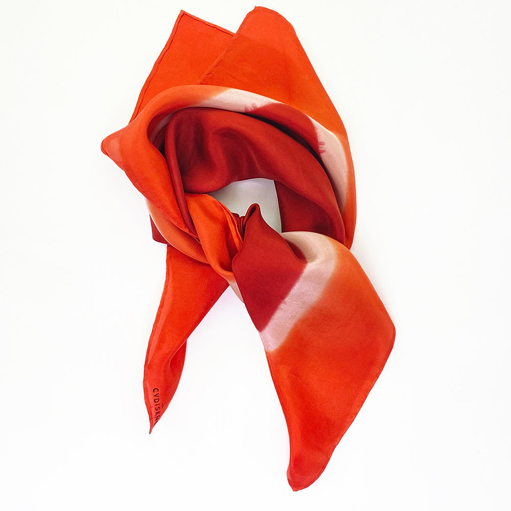 Pañuelo seda shibori marco naranja